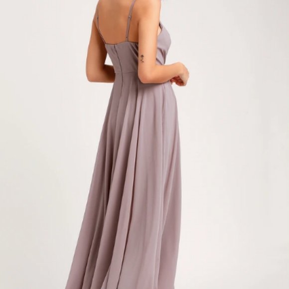 Lulus "All About Love" Taupe Maxi Dress Size Small - Picture 2 of 8